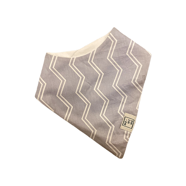 Babero Impermeable Bandana Chevron Gris (Vertical)
